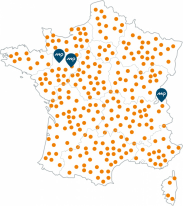 Cartographie du r&eacute;seau distributeur Maine Cl&ocirc;tures