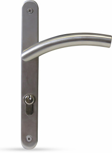 Béquille et plaque aspect inox