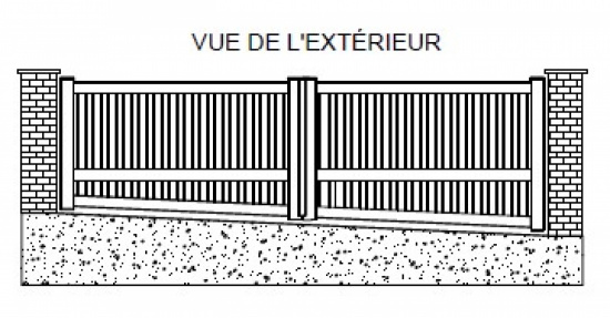 Seuil inclin&eacute; vue de l'ext&eacute;rieur