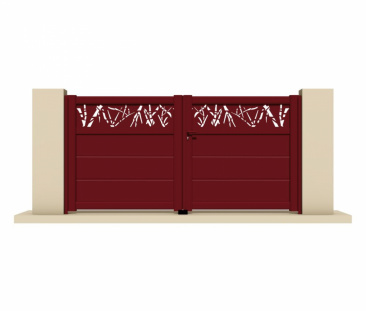 portail rouge bambou aquarelle