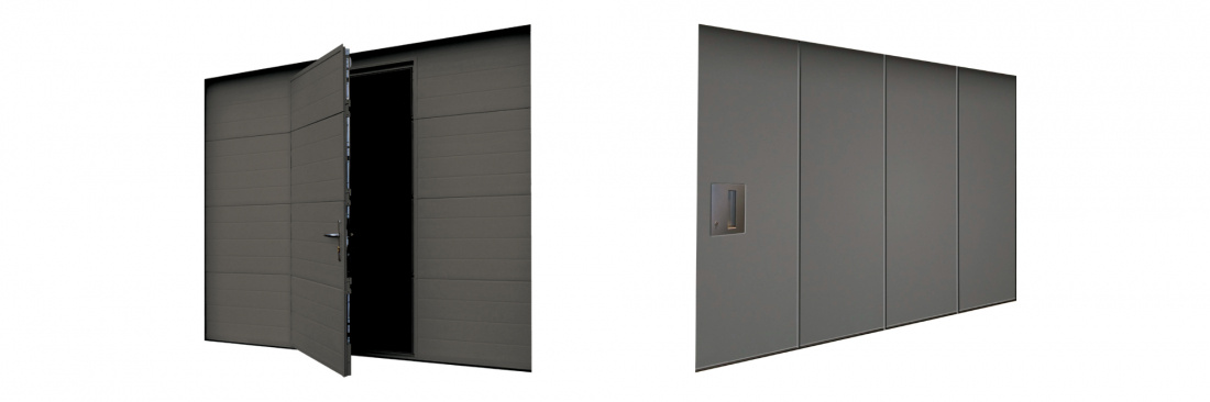 Porte de garage sectionnelle avec portillon/porte intégré