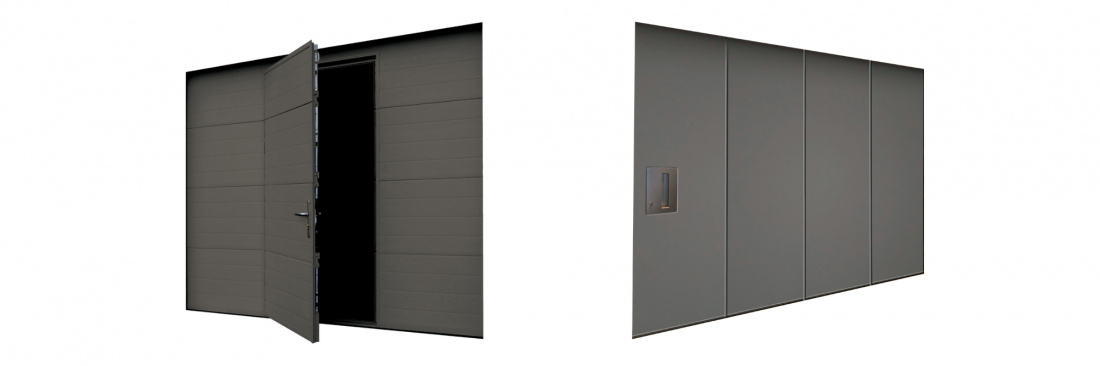 Porte de garage sectionnelle avec portillon/porte intégré 