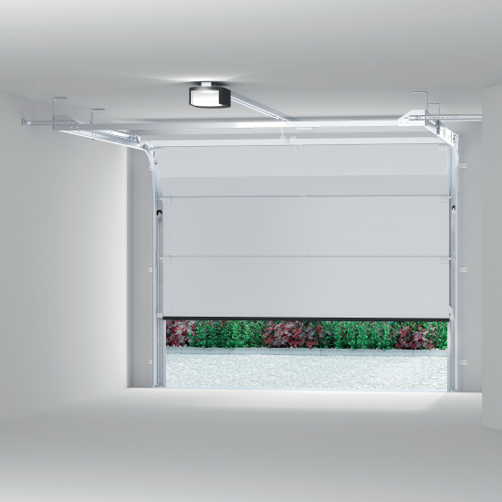 Porte de garage sectionnelle plafond blanche
