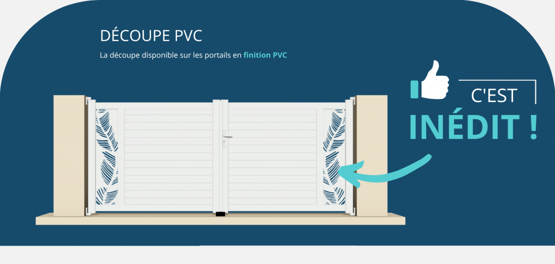 D&eacute;coupe sur les portails en finition PVC