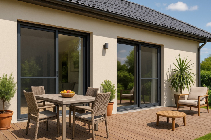 Moustiquaire sur baie vitrée.