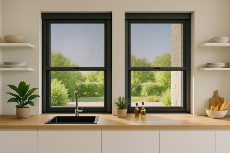 Moustiquaire sur fenêtre.